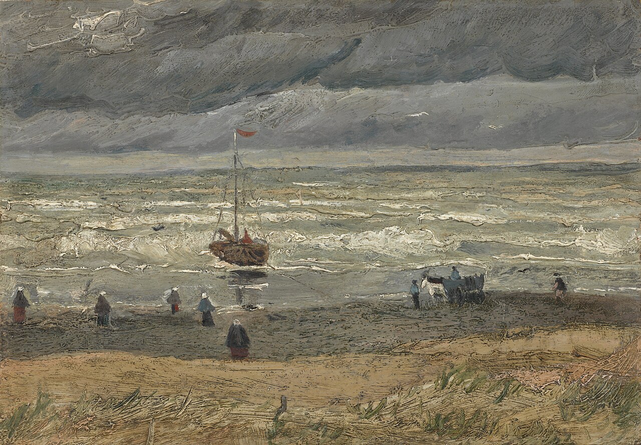 폭풍우 치는 스헤베닝겐 해변 — 빈센트 반 고흐, 1882